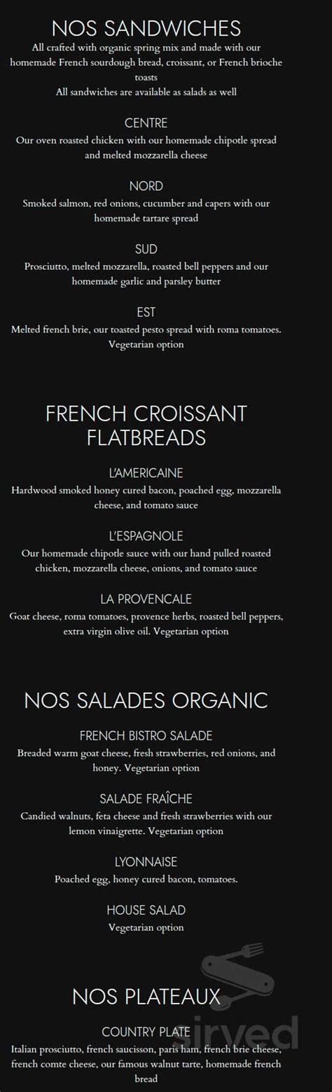 rosallie le french menu.